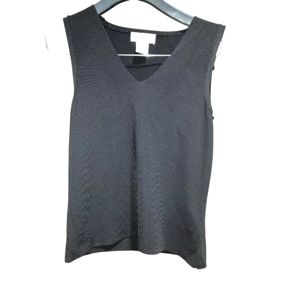Lot of 2 Worthington Petite S Knit Tank Top Black/Teal Sleeveless V-Neck Shells - Picture 1 of 8